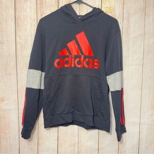 adidas Kids Hoodie in Black, Red, and Gray Sz 14/16​